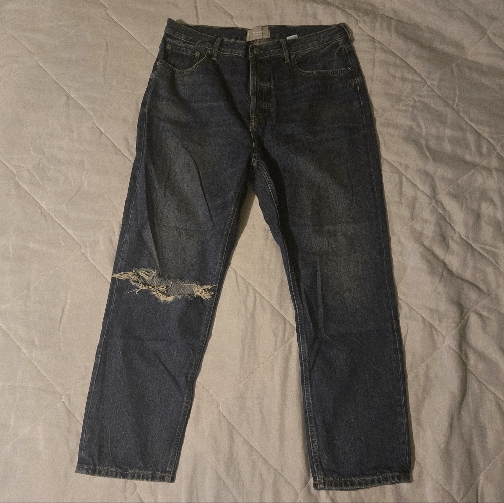 Everlane The Cheeky Jean | Blue Distressed Jeans - Picture 3 of 11